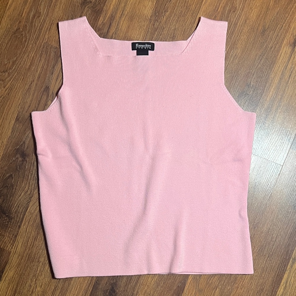 Hampshire Studio Pink Knit Tank Top - Large